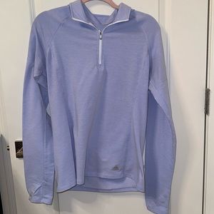 Light blue - periwinkle fitted half zip women’s Adidas long sleeve  top